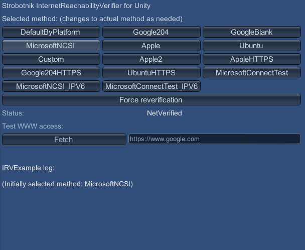 In-game Internet Status Verification HUD Example